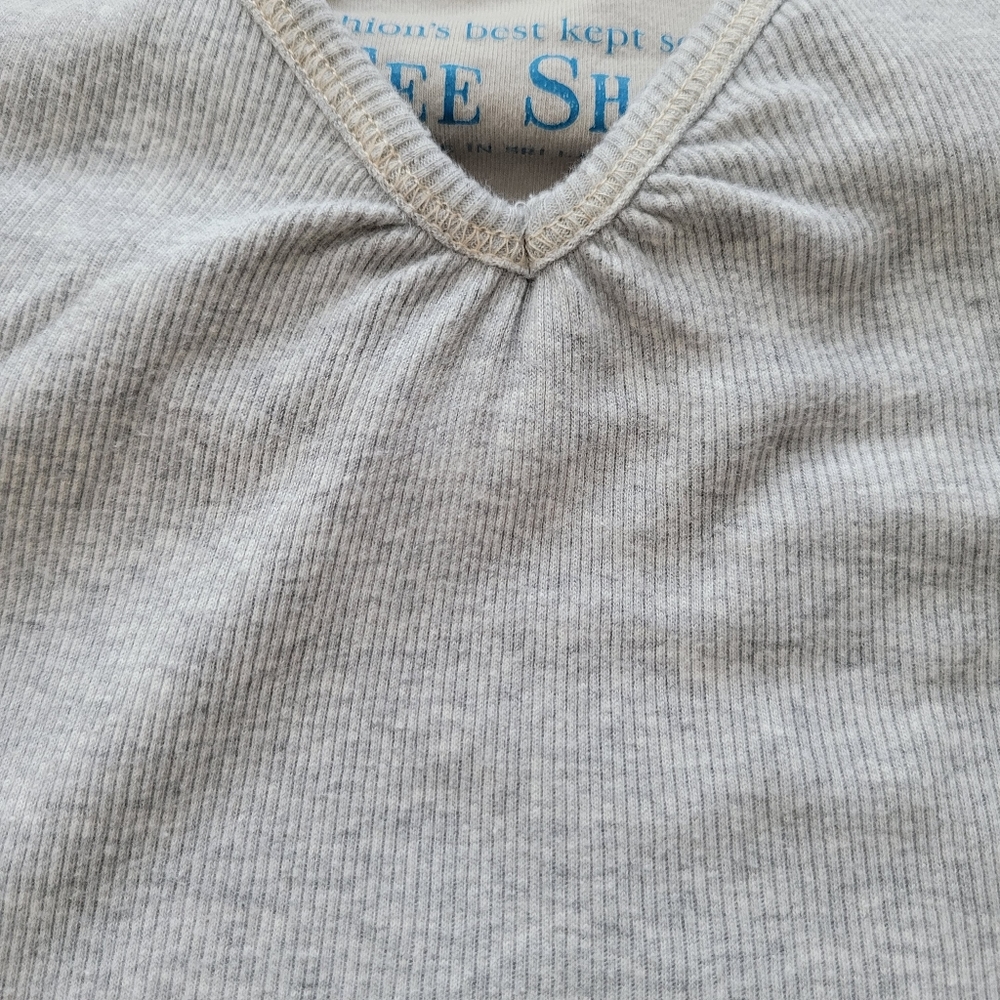 Victoria's Secret Built-in-Bra Cotton Stretch Ribbed Halter Tank Top Small grey - Picture 8 of 11